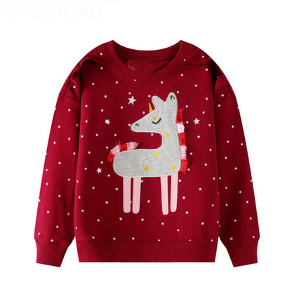 Girls Full Sleeves Flowers Embroidery Casual Sweatshirts childrensterritory