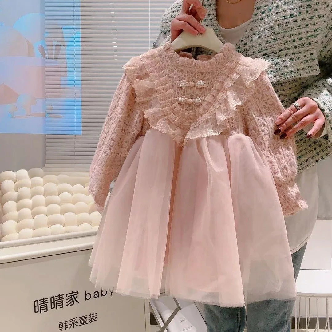 Girls' Long-Sleeved Winter Princess Dresses