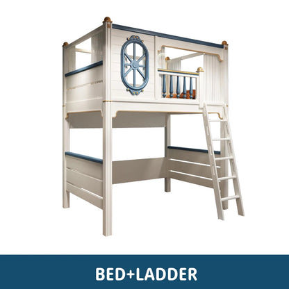 Kids Modren Bunk Bed with Bookcase and Wardrobe childrensterritory