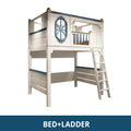 Kids Modren Bunk Bed with Bookcase and Wardrobe childrensterritory