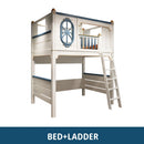 Kids Modren Bunk Bed with Bookcase and Wardrobe childrensterritory