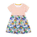 Little Girls Stylish Print Summer Cotton Princess Dresses childrensterritory