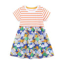 Little Girls Stylish Print Summer Cotton Princess Dresses childrensterritory