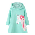 Long-Sleeved Cartoon Print Autumn Girls' Dresses