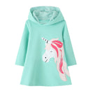 Long-Sleeved Cartoon Print Autumn Girls' Dresses
