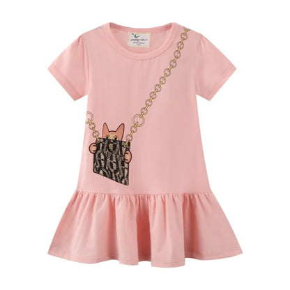 Kids Girls Cartoon Design Summer Party Dresses childrensterritory