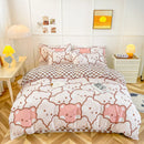 3/4-piece Cartoon Floral Print Soft Bedding Set For Home childrensterritory