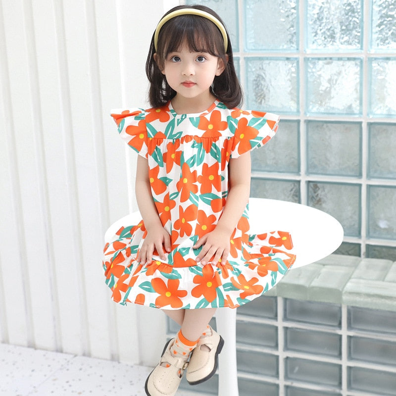 Kids Girls Floral Summer Princess Party Dresses childrensterritory