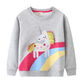 Horse Applique Design Kids Girls Long Sleeve Sweatshirts childrensterritory