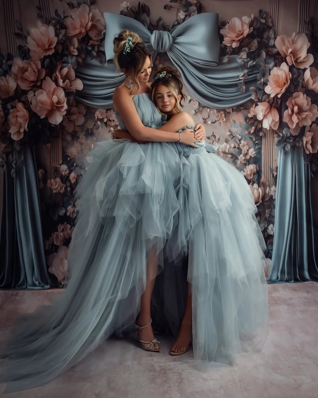 Formal Lace Design Mother Daughter Party Dresses