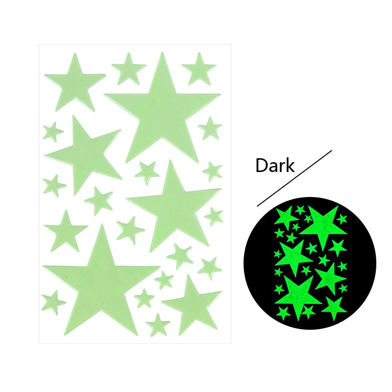 3D Fluorescent Glow in the Dark Wall Decal For Kids Room