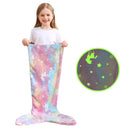 Soft Glow-in-the-Dark Flannel Mermaid Tail Blankets childrensterritory
