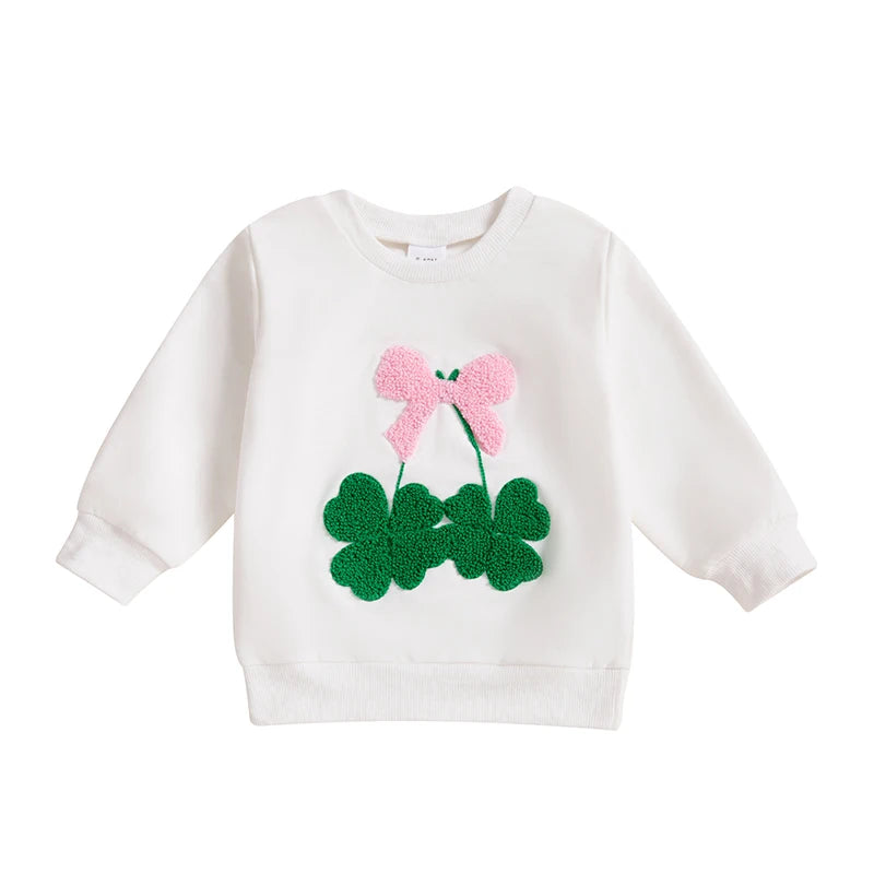 Casual Embroidered Irish Sweatshirt for Little Girls childrensterritory