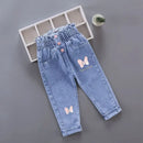 Kids Girls Cartoon Design Denim Trousers childrensterritory