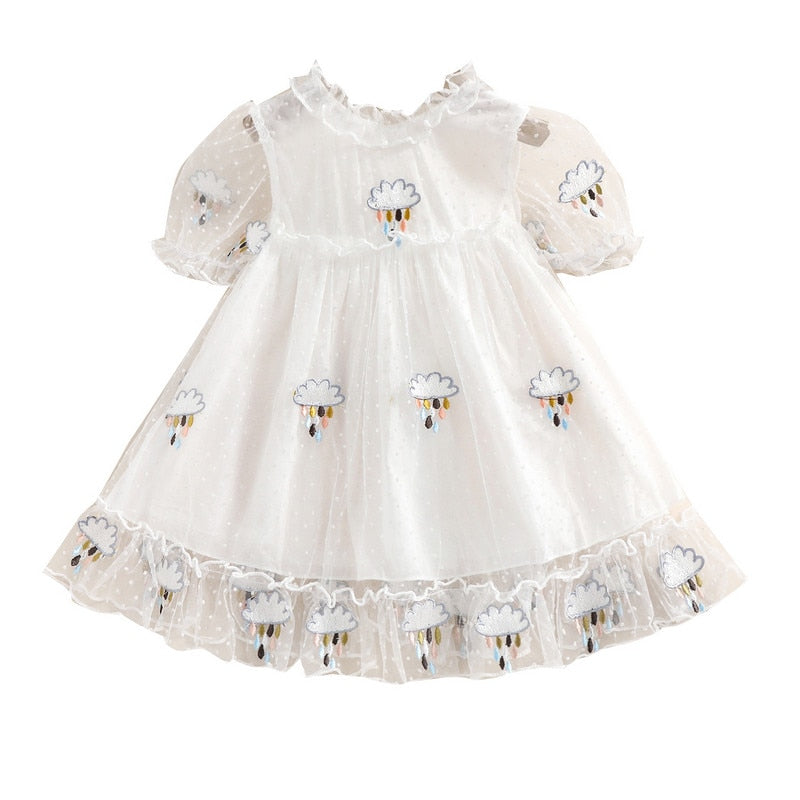 Little Girls Leopard Printed Ruffled Bowknot Party Dress childrensterritory