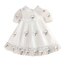 Little Girls Leopard Printed Ruffled Bowknot Party Dress childrensterritory