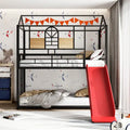 Kids' High Quality Twin Over Twin Metal Bunk Bed with Slide childrensterritory