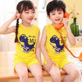 Kid Boy Girl Cartoon Design Sleeveless Cotton Vest and Pajamas Sets childrensterritory