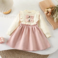 Girls’ Elegant Winter Dresses With Round Neck Design