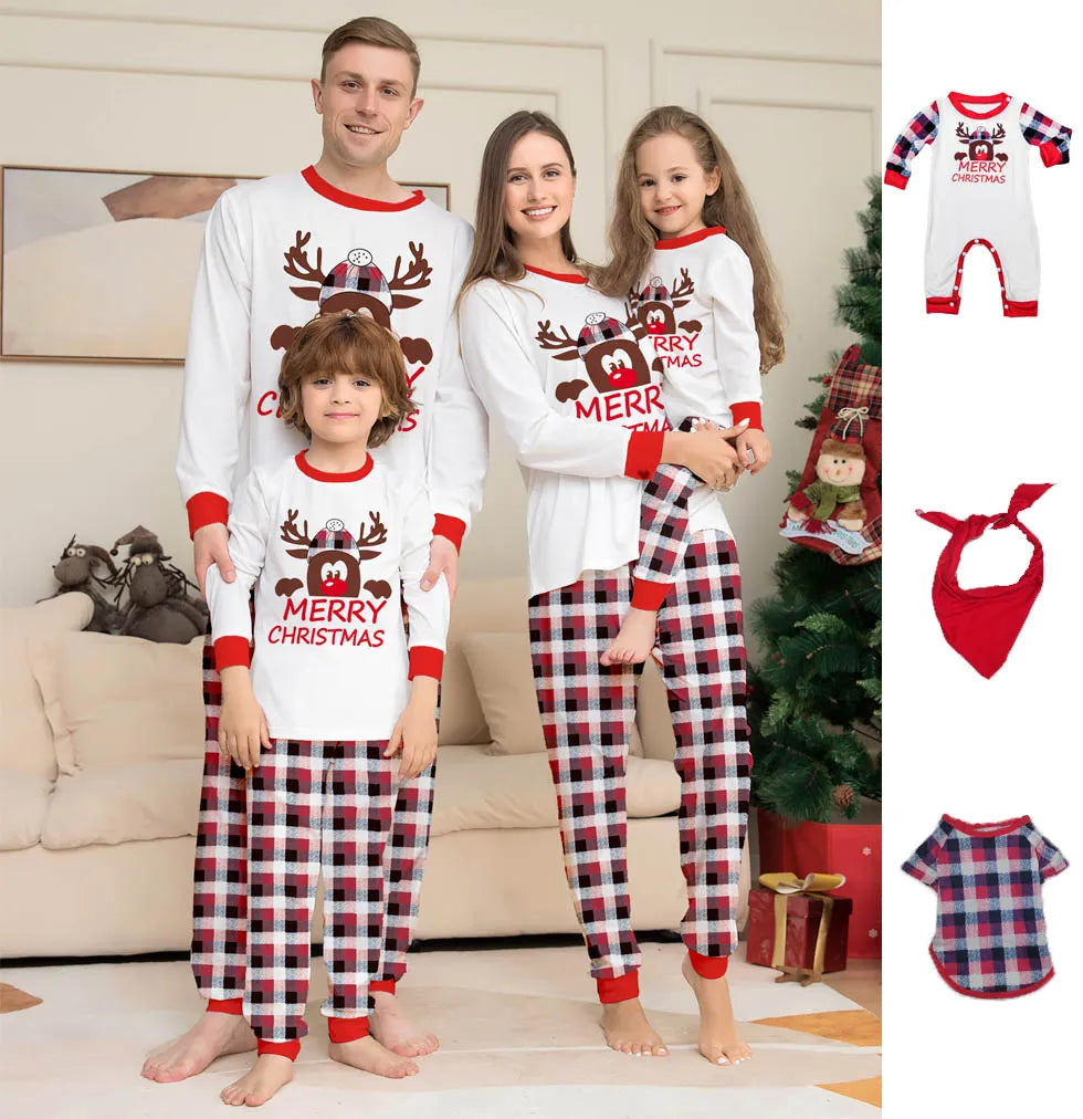 Parent Child Matching Printed Sleepwear Set for Christmas childrensterritory