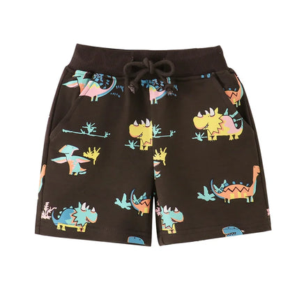 Cartoon Print Summer Drawstring Shorts For Boys Girls childrensterritory