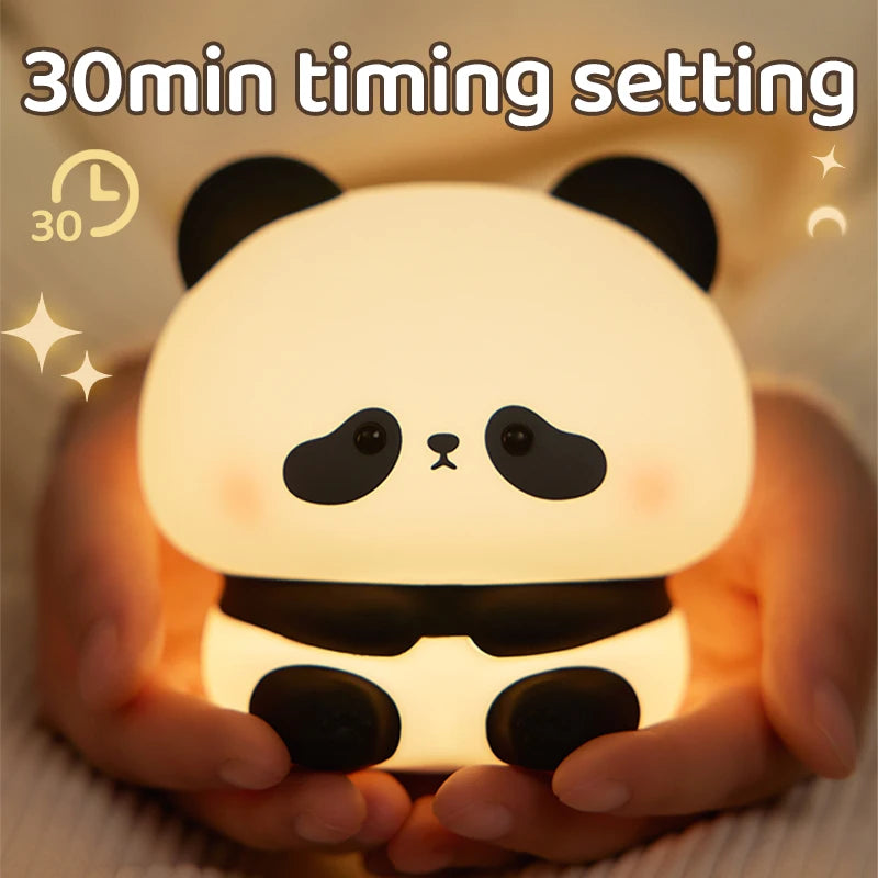 Rechargeable Cute Silicone Panda LED Night Light for Bedroom childrensterritory