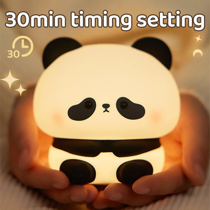 Rechargeable Cute Silicone Panda LED Night Light for Bedroom childrensterritory