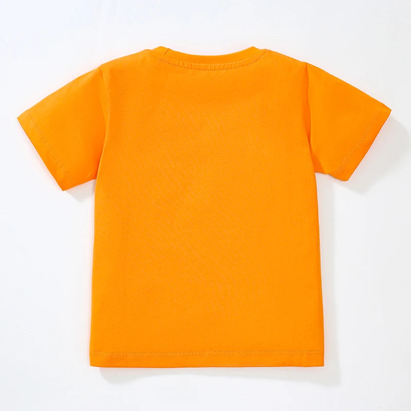 Kids Boys Cartoon Tractor Print Summer T-shirts childrensterritory