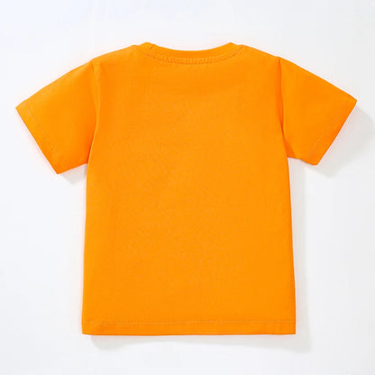 Kids Boys Cartoon Tractor Print Summer T-shirts childrensterritory