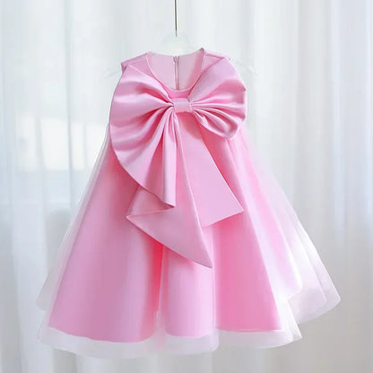 Lavender Scoop Neck Puff Girls Birthday Party Dresses