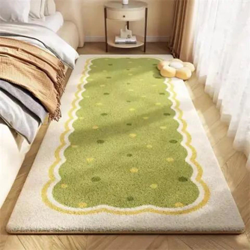 Nordic Cute Flower Girl Rugs for Bedroom, Large Area