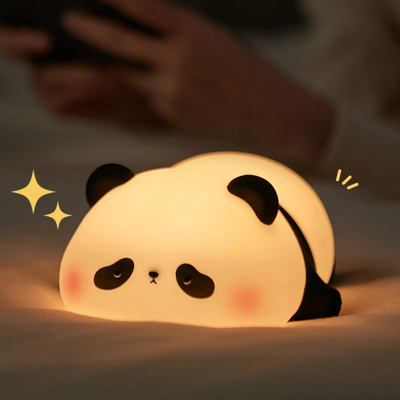 Rechargeable Cute Silicone Panda LED Night Light for Bedroom childrensterritory