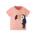 Kids Girls Cartoon Design Cotton Summer Tees/Tops childrensterritory