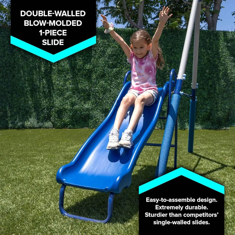 Adjustable Swing Sets Include Swing Seats, Trapeze Bar, and Glider childrensterritory