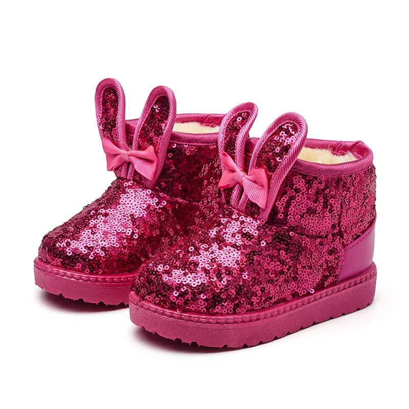 Kid Girls Non-slip Warm Sequin Snow Boots childrensterritory