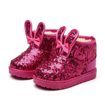 Kid Girls Non-slip Warm Sequin Snow Boots childrensterritory
