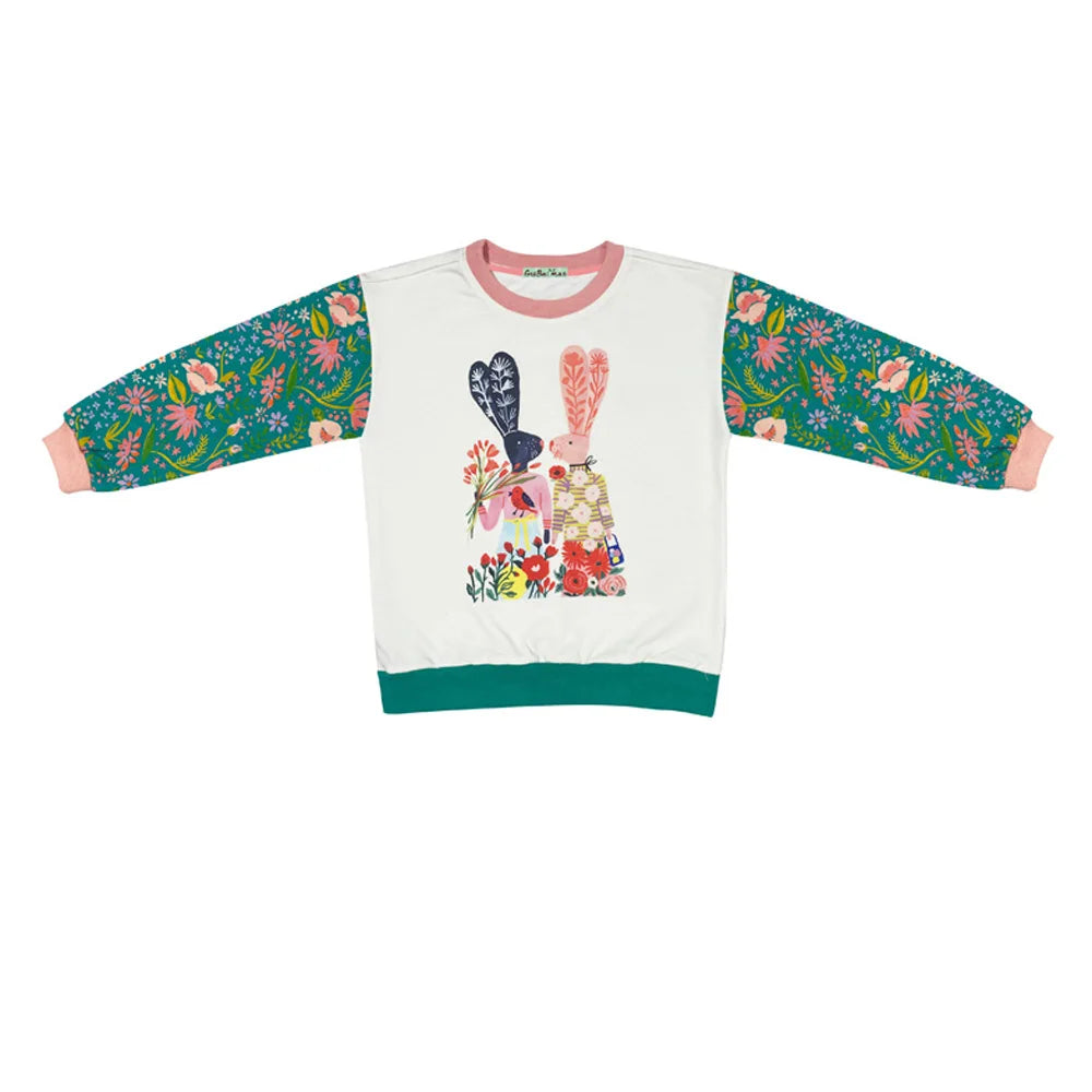 Kid's Cartoon Printed Sweatshirt and Elastic Pant Sports Outfit childrensterritory