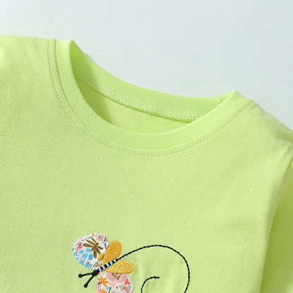 Little Girls Embroidered Cartoon Top and Legging Sets childrensterritory