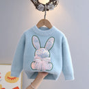 Kids Girls Cartoon Rabbit Design Fall Winter Pullover childrensterritory