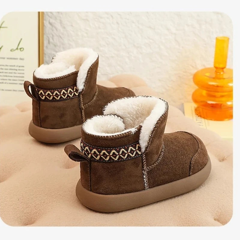 Kids’ Casual Snow Shoes with Plush Fur Accents