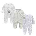 Long Sleeve Overall Printed Baby Zipper Rompers