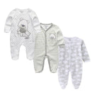 Long Sleeve Overall Printed Baby Zipper Rompers