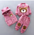 Baby Fleece Cartoon Bear Design, 3 Pieces Warm Clothing Set childrensterritory