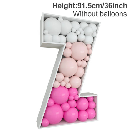 91.5CM Balloon Mosaic Letter Frame Box for Birthday, Baby Shower childrensterritory