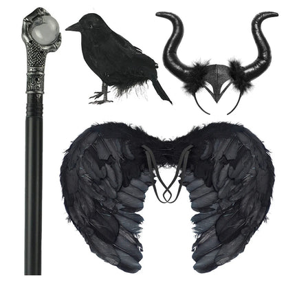 Kids Girls Demon Queen Maleficent Halloween Costume