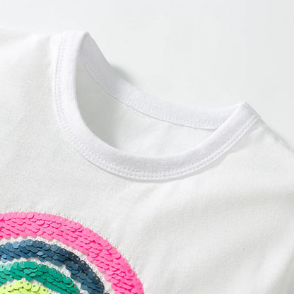 Girls Rainbow Print Clothing Sets for Summer childrensterritory