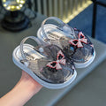 Rhinestones Bow Design Princess Slippers for Kids Girls