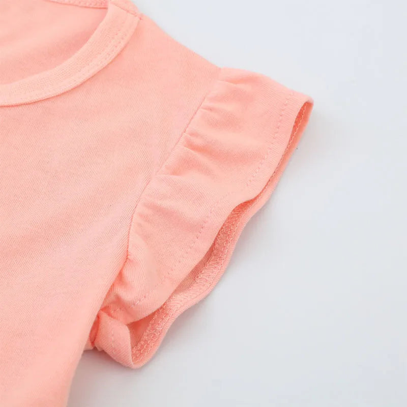 Cartoon Butterfly Design Kids Girls Cotton Dress for Summer