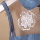 Baby Girl Flower Mesh Denim Dress for Summer childrensterritory