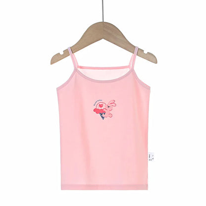 Young Girls Cartoon Design Soft Cotton Camisoles childrensterritory
